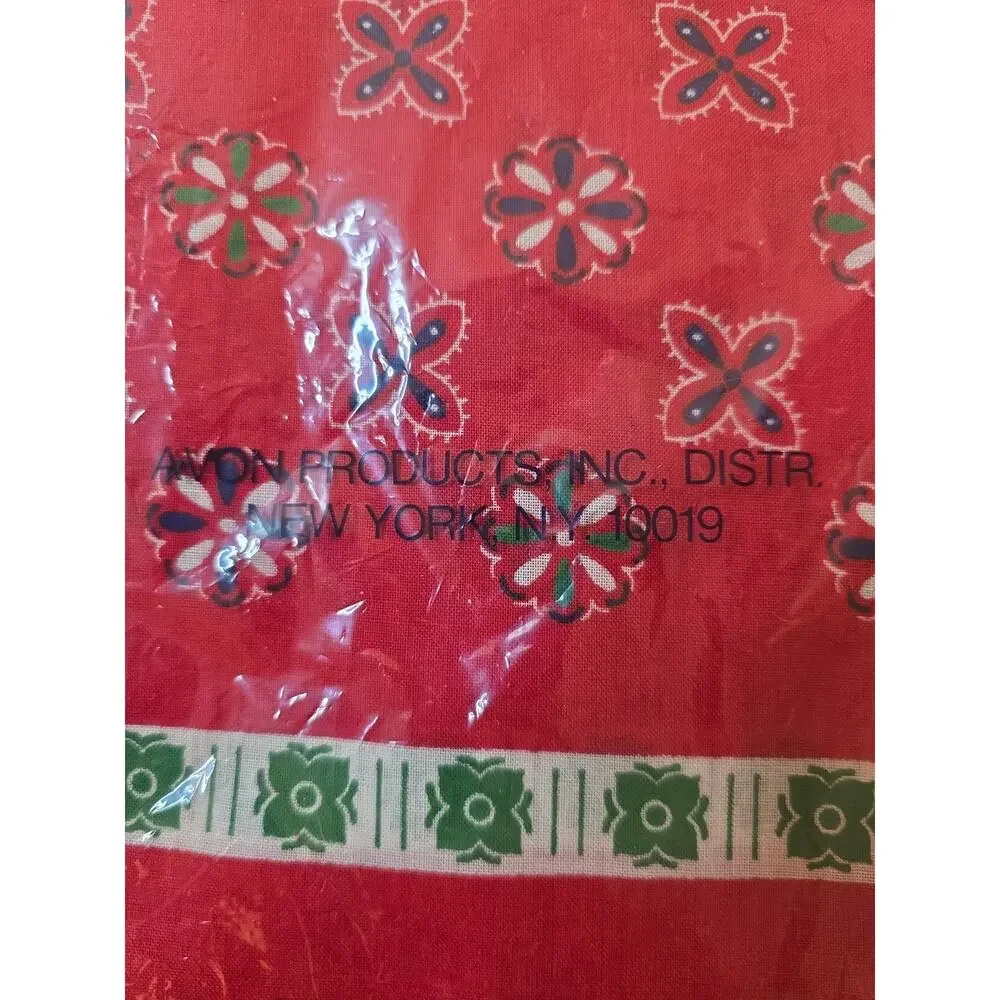 NEW Vintage Avon Sweet Honesty Red Blue Scarf Bandana 21